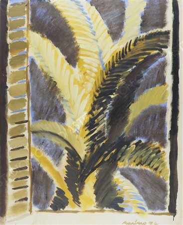 Saverio Barbaro 1924 "Palma e cielo notturno" cm. 100x81 - olio su tela...