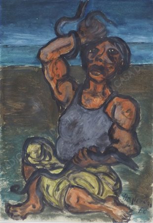 Pittore del '900 "Figura" cm. 33x24 - acquerello su carta