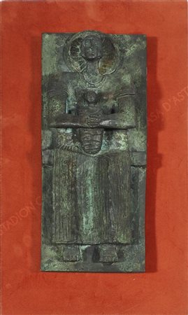 Darko (Bevilacqua) 1948-1991 "Madonna con bambino" cm. 43x17 - piastra in...