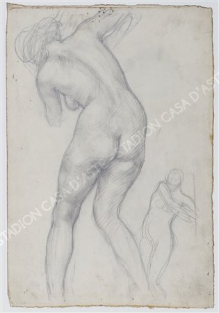 Carlo Wostry Trieste 1865-1943 "Studi di figure" cm. 31x21 - matita su carta...