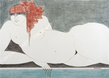 Alice Gombacci Monfalcone 1925 "Modella distesa" cm. 50x70 - olio su tela...