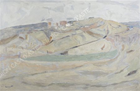 Gianni Brumatti Trieste 1901-1988 "Campagna di Cattinara" cm. 55x85 - olio su...
