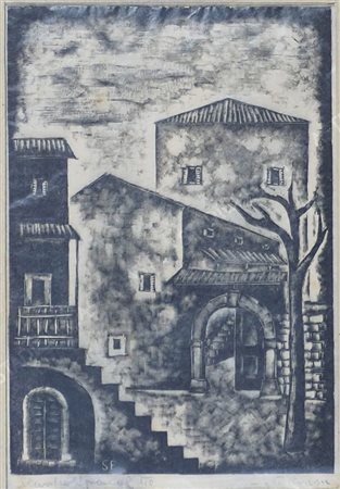 Luigi Spacal Trieste 1908-2000 "Carso" cm. 19x13 - incisione Firmato b. a s....