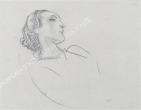 Marcello Dudovich Trieste 1878-Milano 1962 "Modella distesa" cm. 18x22 -...