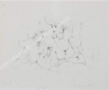 Leonor Fini Buenos Aires 1908-Parigi 1996 "Gentildonne" cm. 19x21 -...