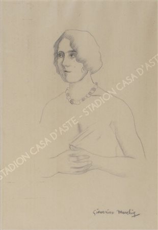 Giannino Marchig Trieste 1897-Cologny 1983 "Donna" cm. 27x19 - matita su...