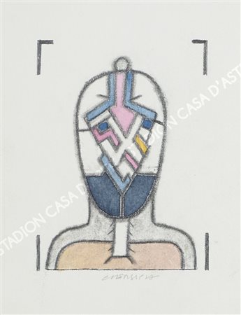 Bruno Chersicla Trieste 1937-2015 "RDM" cm. 25x18 - tecnica mista su carta...