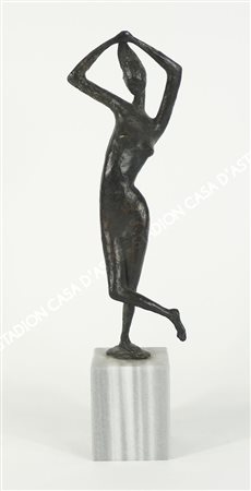 Pino Corradini Capodistria 1927 "Ritmi" h. tot cm. 43,5 - scultura in bronzo...
