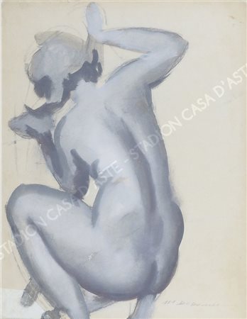 Marcello Dudovich Trieste 1878-Milano 1962 "Modella di schiena" cm. 42x33 -...