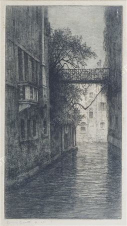 Bruno Croatto Trieste 1875-Roma 1948 Lotto di 2 incisioni raffiguranti angoli...