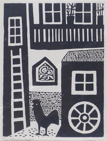 Luigi Spacal Trieste 1908-2000 "Mattino in Carso" cm. 43x33 - incisione...