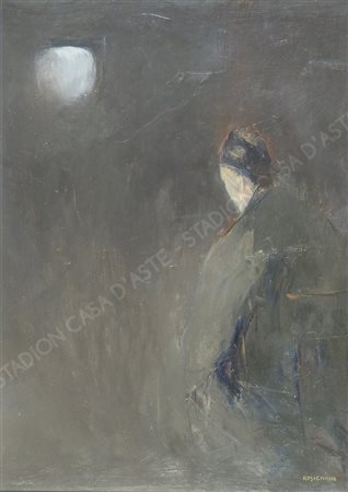 Livio Rosignano Pinguente (Pola) 1924-2015 "Di schiena" cm. 70x50 - olio su...