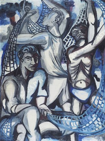 Sabino Coloni Trieste 1931-1975 "Tre figure" cm. 120x90 - olio su tela...