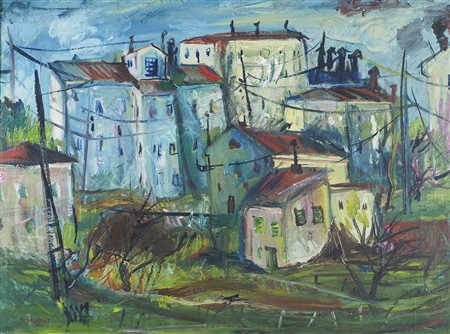 Livio Rosignano Pinguente (Pola) 1924-2015 "Trieste, periferia" cm. 60x80 -...