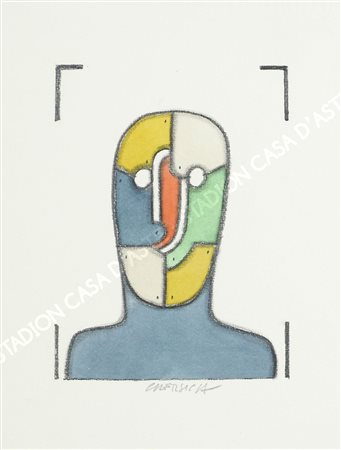 Bruno Chersicla Trieste 1937-2015 "RDM a colori" cm. 29x19 - tecnica mista su...