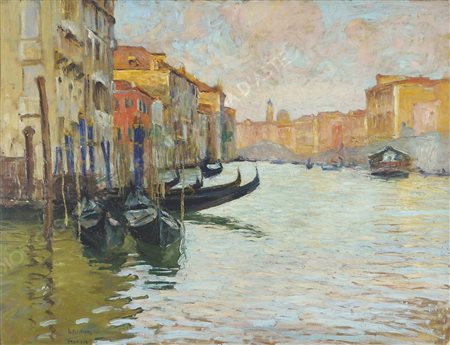 Ugo Flumiani Trieste 1876-1938 "Canale a Venezia" cm. 50x65 - olio su tavola...