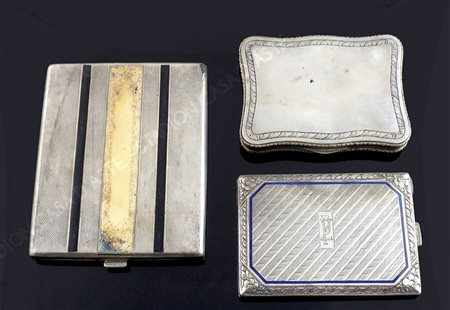 Lotto composto da 3 scatole in argento, gr tot 270