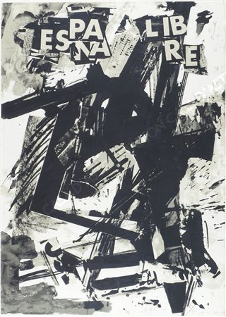 Emilio Vedova Venezia 1919-2006 "Espana libre" cm. 70x50 - litografia Firmato...