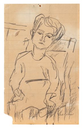 Osvaldo Licini (Monte Vidon Corrado  1894-Monte Vidon Corrado 1958)  - Untitled (Bimba seduta), 1926