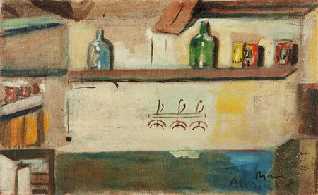 Filippo De Pisis (Ferrara 1896-Milano 1956)  - Osteria di Assisi (Interno), 1923