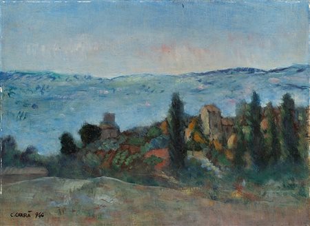 Carlo Carrà (Quargnento 1881-Milano 1966)  - Campagna di Assisi, 1940