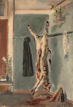 Filippo De Pisis (Ferrara 1896-Milano 1956)  - Interno con vitellino squartato, 1929