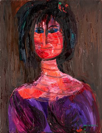 Bruno Cassinari (Piacenza 1912-Milano 1992)  - Donna velata, 1966