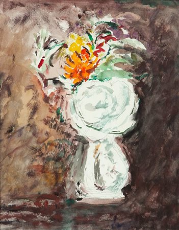 Arturo Tosi (Busto Arsizio 1871-Milano 1956)  - Fiori nel vaso bianco, second half 40s