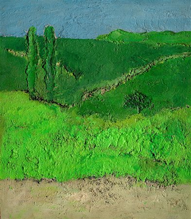 Carlo Mattioli (Modena 1911-Parma 1994)  - Paesaggio verde, 1979