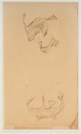 Lucio Fontana (Rosario 1899-Varese 1968)  - Studio per concetto spaziale, 1951-55