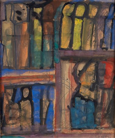 Mario Sironi (Sassari 1885-Milano 1961)  - Composizione con figure, 1949