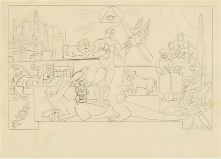 Gino Severini (Cortona 1883-Parigi 1966)  - Trionfo di San Tommaso , 1949