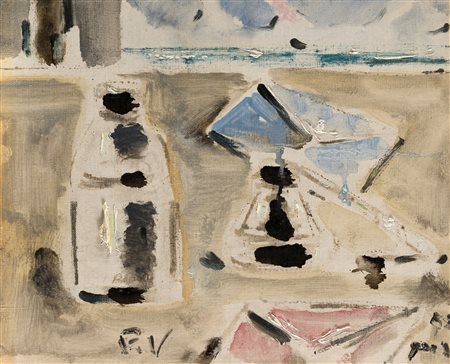 Filippo De Pisis (Ferrara 1896-Milano 1956)  - La lettera azzurra, 1952