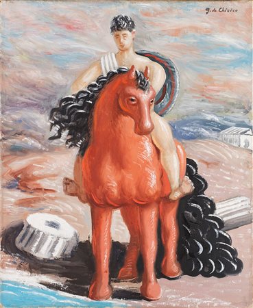 Giorgio De Chirico (Volo 1888-Roma 1978)  - Cavallo e cavaliere, 1934-35