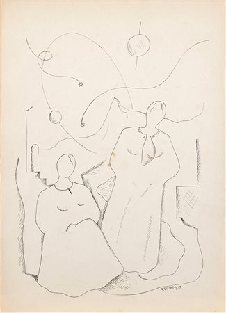 Renato Paresce (Carouge 1886-Parigi 1937)  - Stelle Filanti, 1933