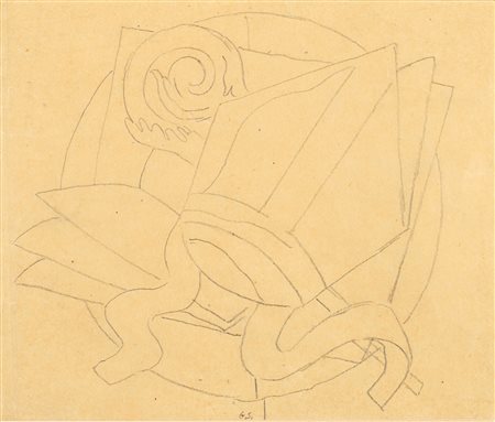 Gino Severini (Cortona 1883-Parigi 1966)  - Senza titolo (studio per paramenti sacri) , 1934