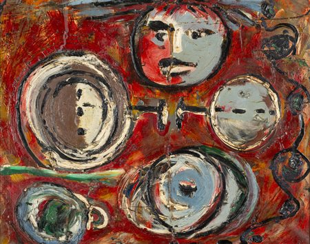 ENRICO BAJ 
Personaggi solari, 1955