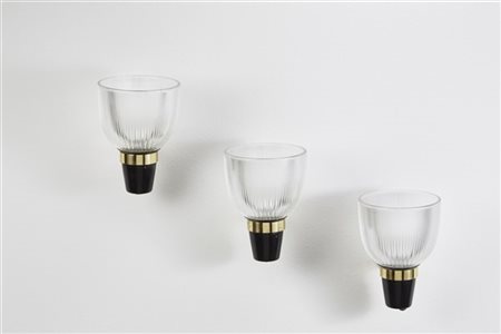 Ignazio Gardella Lotto di tre lampade da parete modello "LP5". Produzione Azucen