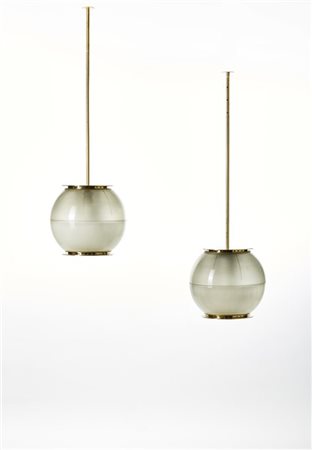 Ignazio Gardella Coppia di lampade da sospensione modello "LS4". Produzione Azuc
