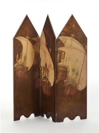 Lucio Doro "Galeoni spagnoli"
* Paravento. Produzione Tura, Lazzate, 1980. Legno