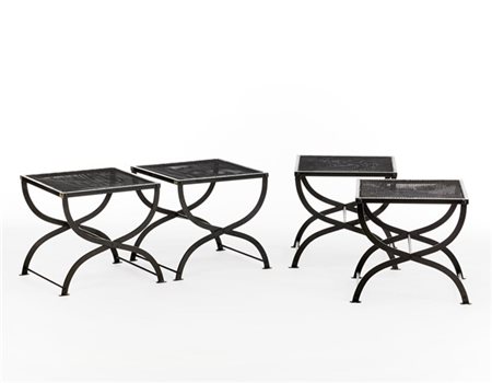 Luigi Caccia Dominioni Lotto di quattro panchetti della serie "Nonaro". Produzio