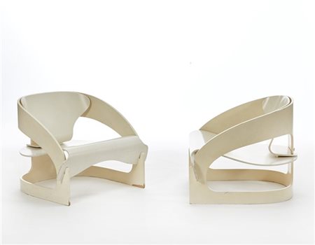 Joe Colombo Coppia di poltrone modello "4801". Produzione Kartell, Milano, 1964.