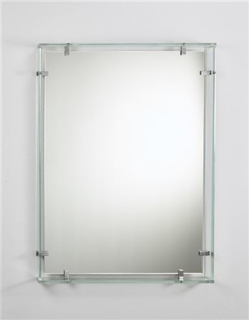 Fontana Arte Specchio modello "2014". Milano, anni '60/'70. Cornice in lastre di