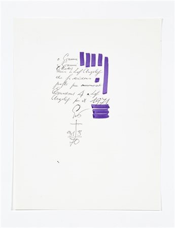 Gio Ponti Lettera autografa con composizione grafica, inviata a Giovanni Ratto,