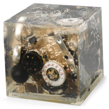 ARMAN 1928 - 2005 PTT.PT signed, broken telephone and resin. Executed in...