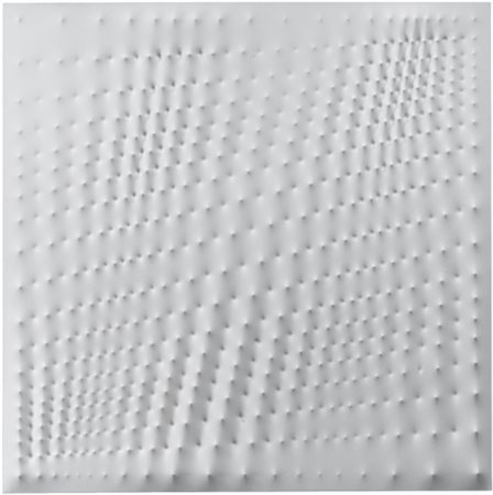 ENRICO CASTELLANI N. 1930 SUPERFICIE BIANCA acrylic on shaped canvas,...