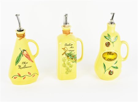 LOTTO DI 3 OLIERE IN CERAMICA alt. cm 25