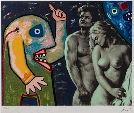 Enrico Baj (Milano 1924-Vergiate 2003)  - Adamo e Eva, 1986