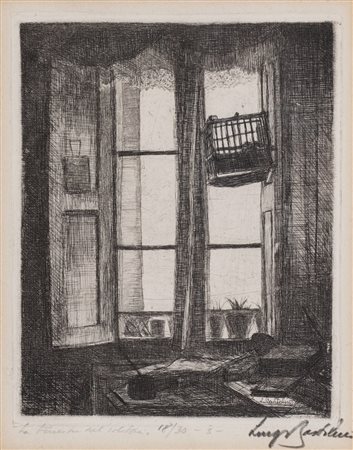 Luigi Bartolini (Cupramontana 1892-Roma 1963)  - La finestra del solitario, II stato, 1925