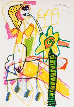 Corneille (Guillaume Cornelis Van Beverloo, Liegi 1922-Auvers-sur-Oise 2010)  - Eugenio Montale - Cinquante ans de poesie, 1973